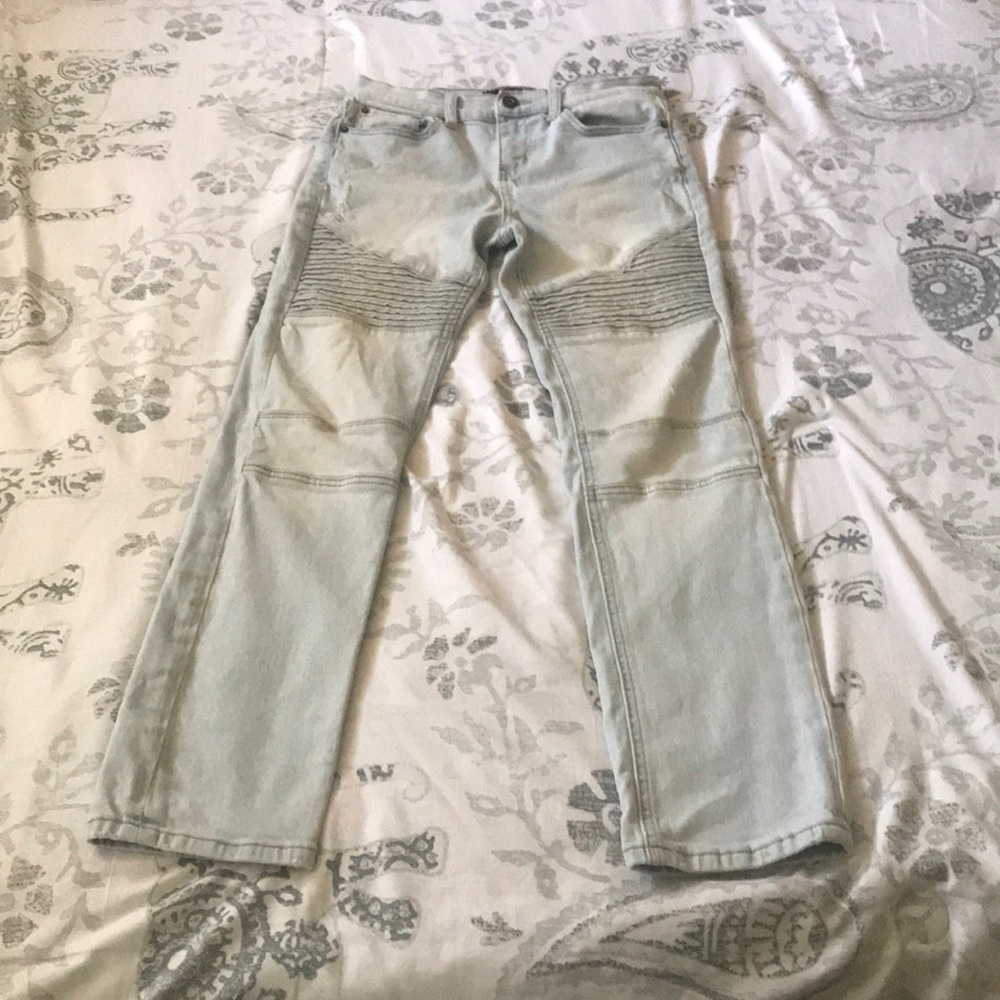 RSQ super skinny light washed biker jeans